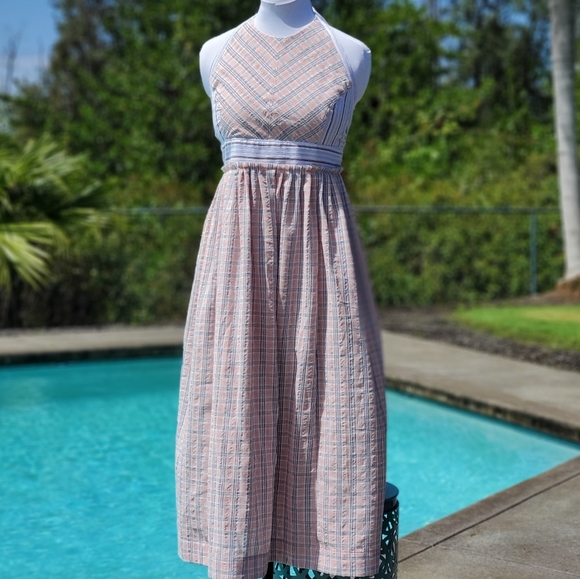 Free People bohemian country backless Dress sz M - Picture 16 of 17